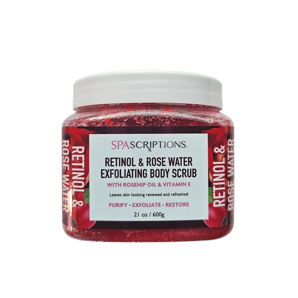 Spascriptions Retinol & Rose Water Exfoliating Body Scrub  With Rosehip Oil